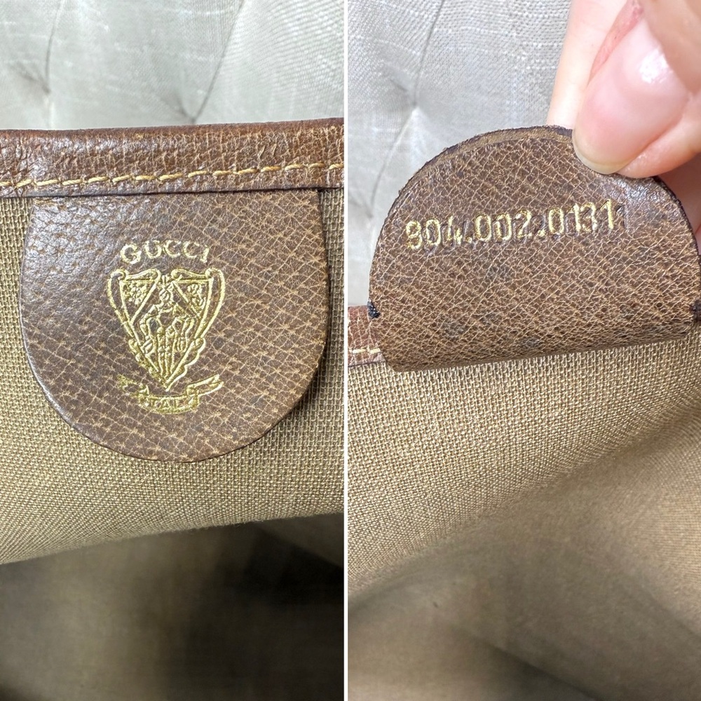 Authentic Gucci brown monogram coated canvas large tote bag leather trims - Picture 15 of 16